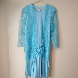 Vantage Lace Formal Dress‎ by Tradition Sears, blue size 17-18